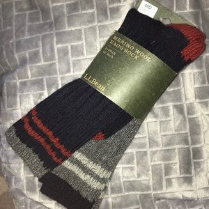 *NEW* LL Bean Merino Wool Rag Socks 12” Med 2pair